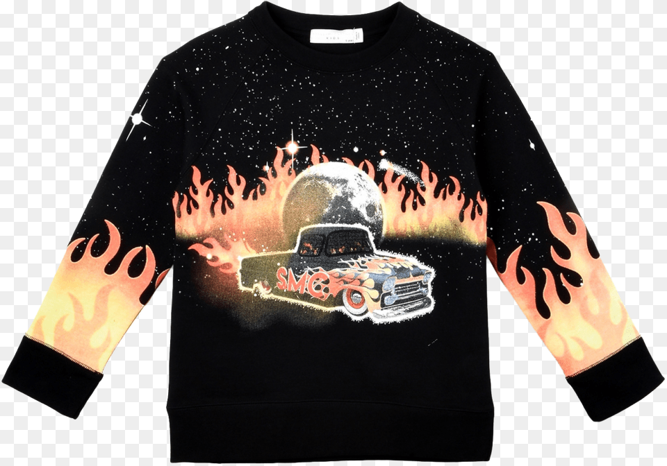 Stella Mccartney Kids Arlie Sweater Car Flames Eagle Sweatshirt, Sleeve, Clothing, Long Sleeve, T-shirt Free Png Download