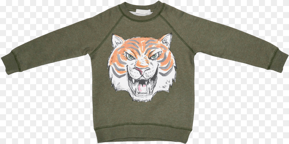 Stella Mccartney Kids Billy Sweater Tiger Face Long Sleeved T Shirt, Clothing, Knitwear, T-shirt, Sweatshirt Free Png Download