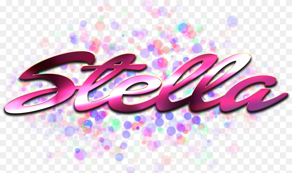 Stella Name Logo Bokeh Graphic Design, Art, Graphics, Purple Free Png Download