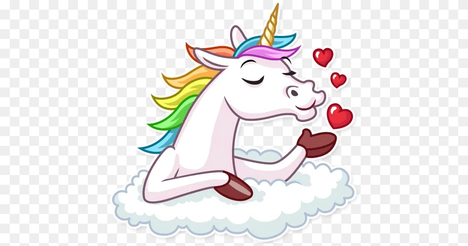 Stella Unicorn Whatsapp Stickers Stickers Cloud Animated Unicorns For Whatsapp Stickers, Birthday Cake, Cake, Cream, Dessert Free Png Download