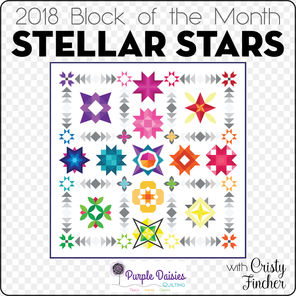 Stellar Stars Quilt Pattern Block Of The Month Quilts, Symbol, Star Symbol Free Png