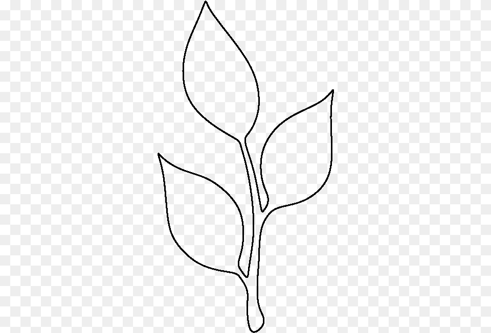 Stem And Leaf Outline, Gray Png