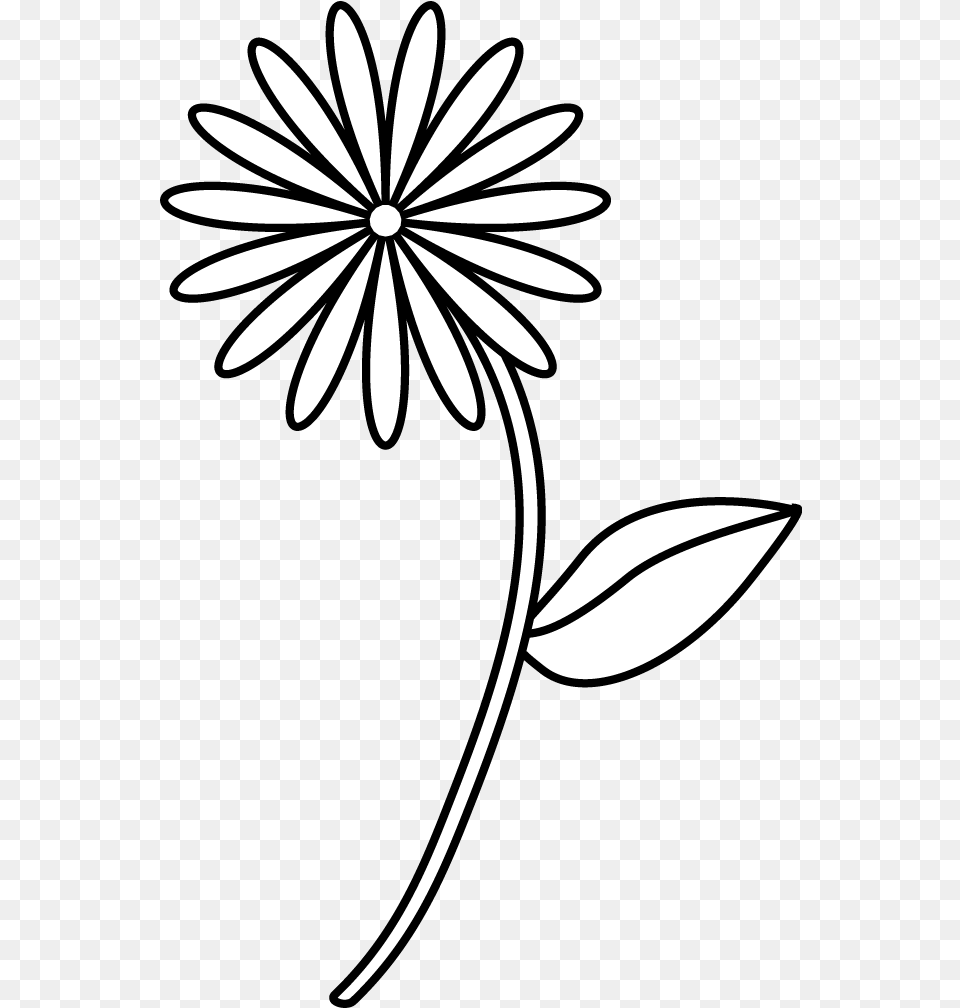 Stem Clipart Simple Flower Clip Art Stock Simple Sketch Of Flower, Plant, Daisy, Pattern, Graphics Free Transparent Png