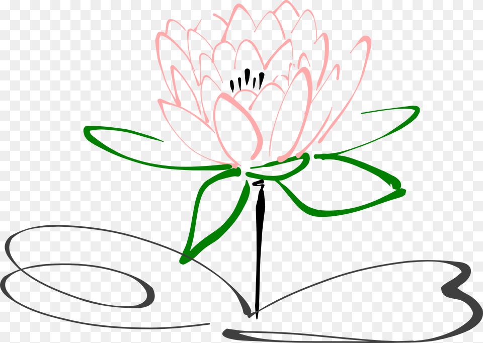Stem Drawing Lotus Flower Water Lily Coloring Pages, Plant, Petal, Pond Lily, Dahlia Free Png Download