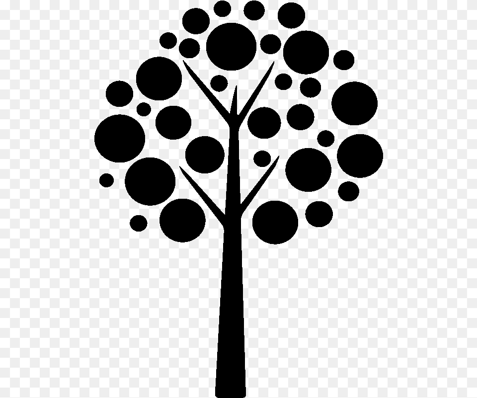 Stencil Abstract Art Silhouette Painting Tree Dots, Gray Png Image