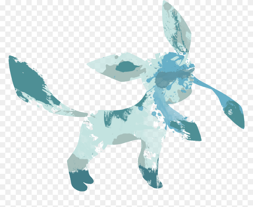 Stencil And Spray Paint Style Glaceon Glaceon Transparent Fanart, Baby, Person, Art, Animal Png