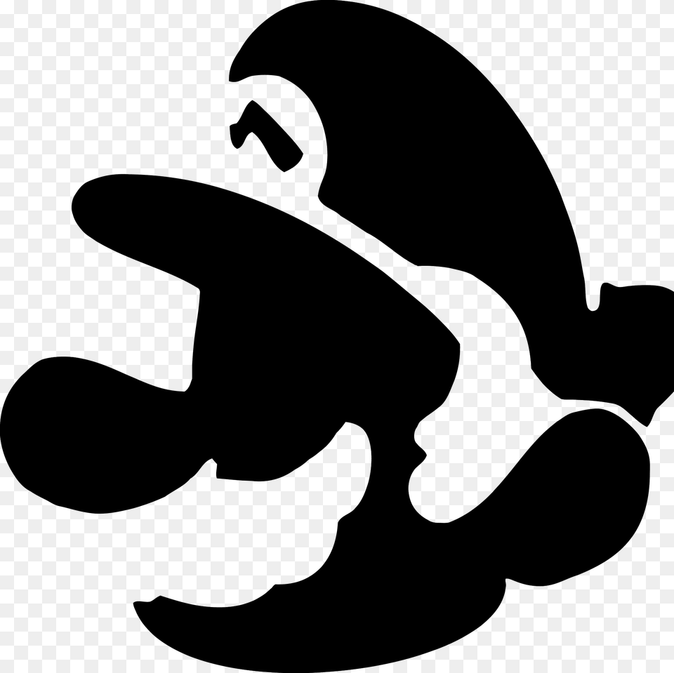 Stencil De Mario Bros, Gray Free Transparent Png