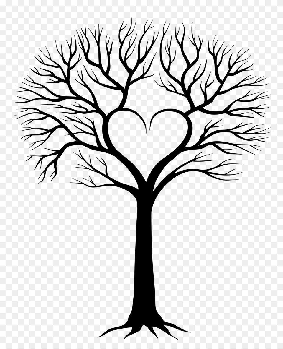 Stencils Heart Tree Tree, Art, Drawing, Stencil, Cross Free Png