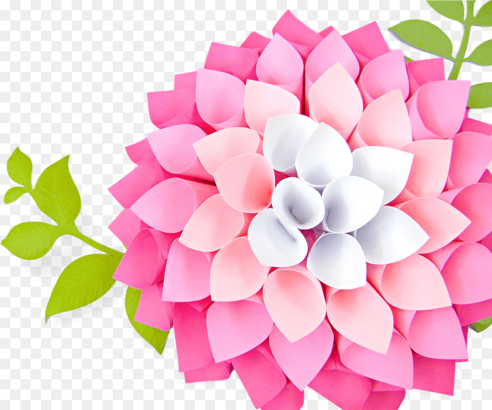 Step By Step Easy Step By Step Diy Paper Flowers, Dahlia, Flower, Flower Arrangement, Flower Bouquet Png Image