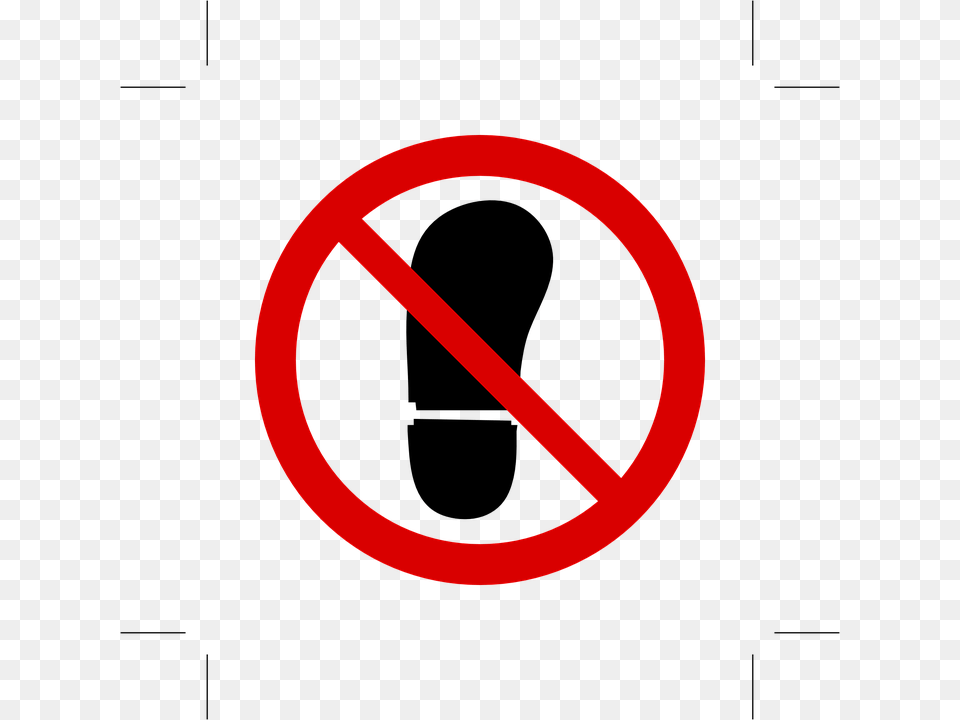Step Walk Foot Print Prohibited Not Allowed Travis Scott Rodeo Logo, Sign, Symbol, Road Sign Png Image