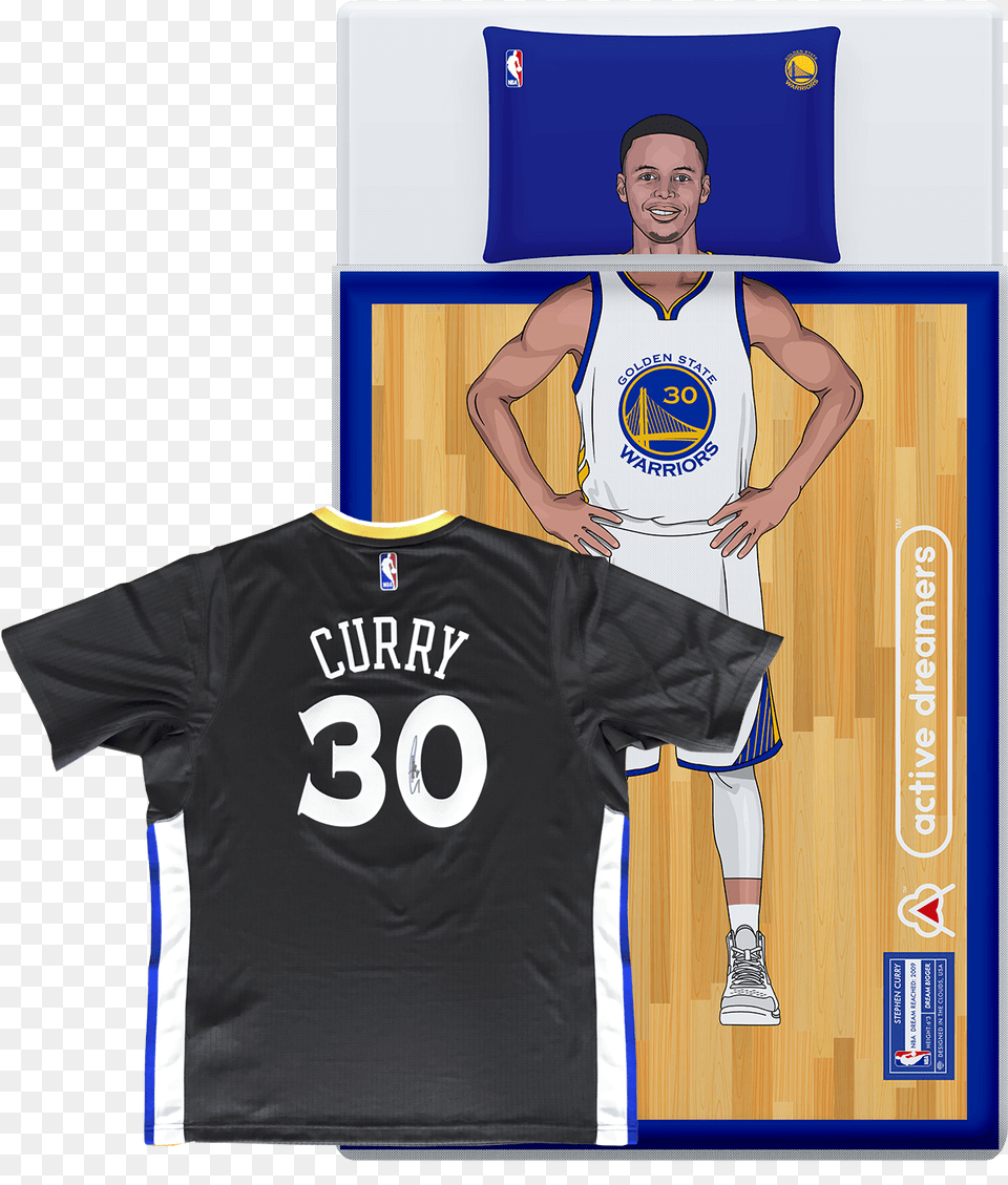 Steph Curry Shooting Download Stephen Curry Bedroom Set, T-shirt, Clothing, Shirt, Person Free Png