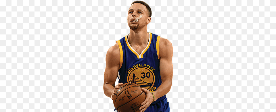 Steph Curry Shooting Stance Stephen Curry With Mouthpiece, Ball, Basketball, Basketball (ball), Sport Free Png Download