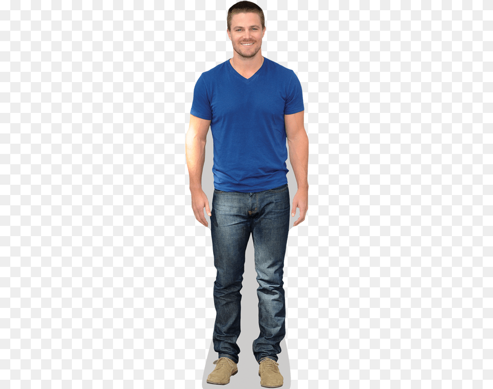 Stephen Amell Cardboard Cutout Stephan Amell Wearing Jeans, Clothing, Pants, Person, Standing Free Png
