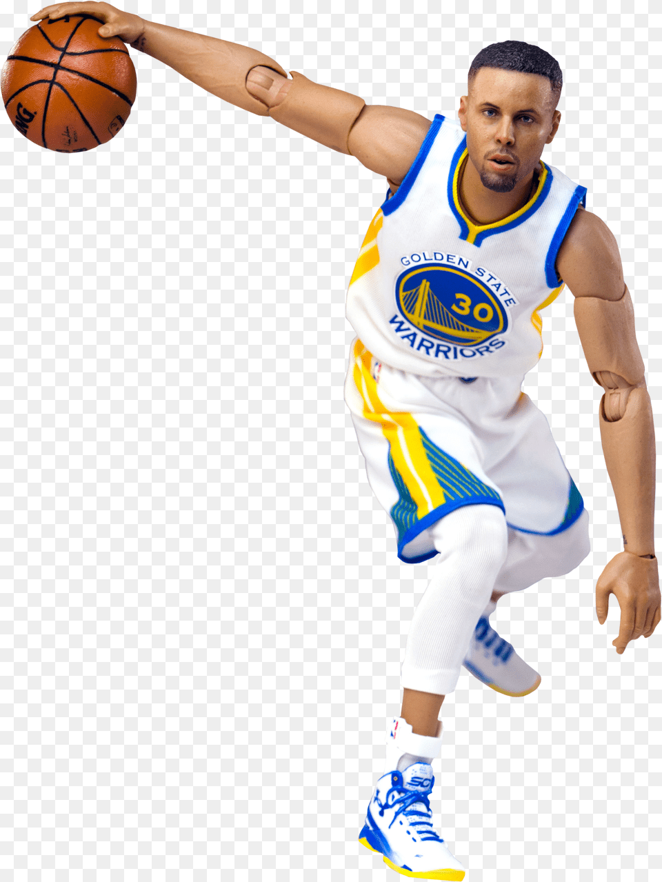 Stephen Curry 19th Scale Enterbay Action Figure Steph Curry White Background, Sphere, Adult, Shoe, Person Free Transparent Png