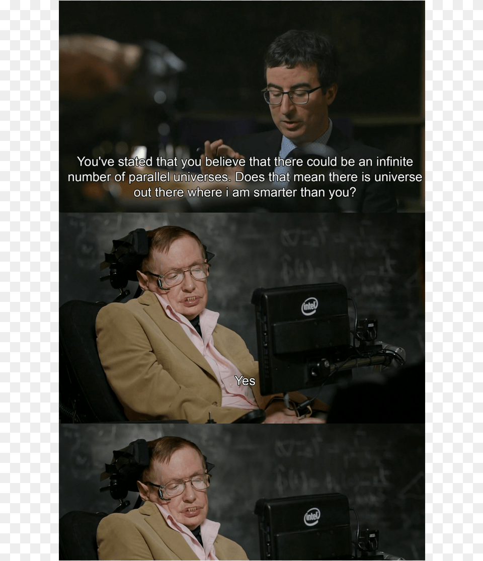 Stephen Hawking And John Oliver Stephen Hawking John Oliver, Photography, Head, Adult, Person Free Png
