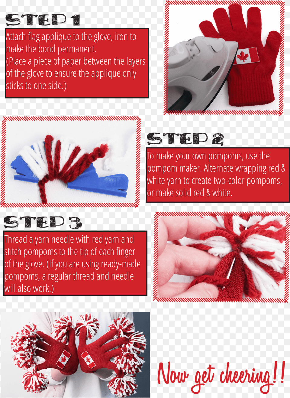 Steps To Create Your Own Cheer Gloves Paper, Glove, Clothing, Advertisement, Sport Png