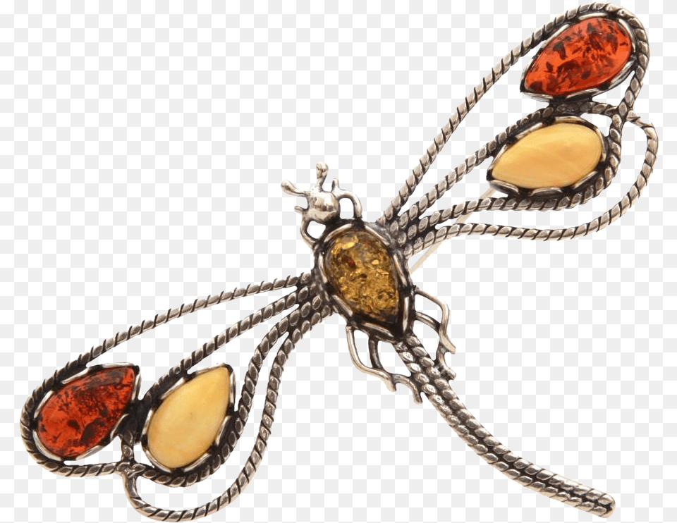 Sterling Amber Pin Dragonfly Brooch Vintage Bug Pin, Accessories, Jewelry, Gemstone, Animal Free Png