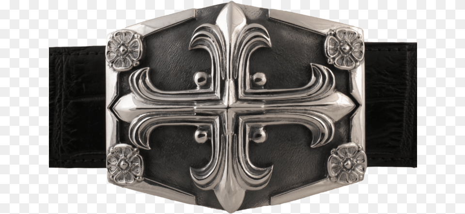 Sterling Gothic Cross On Shield Buckle Belt, Accessories, Jewelry, Locket, Pendant Png Image