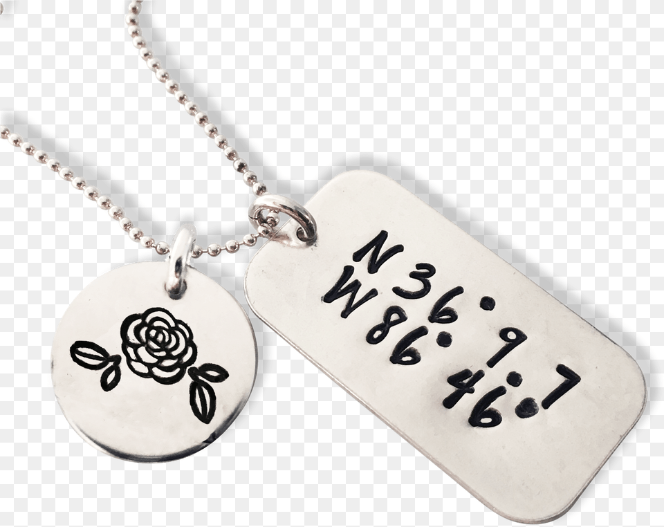 Sterling Mini Dog Tag Coordinate Necklace Locket, Accessories, Jewelry, Pendant Free Transparent Png