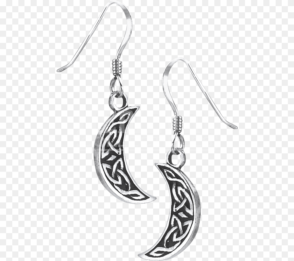 Sterling Silver Celtic Half Moon Earrings Earrings, Accessories, Earring, Jewelry Free Png