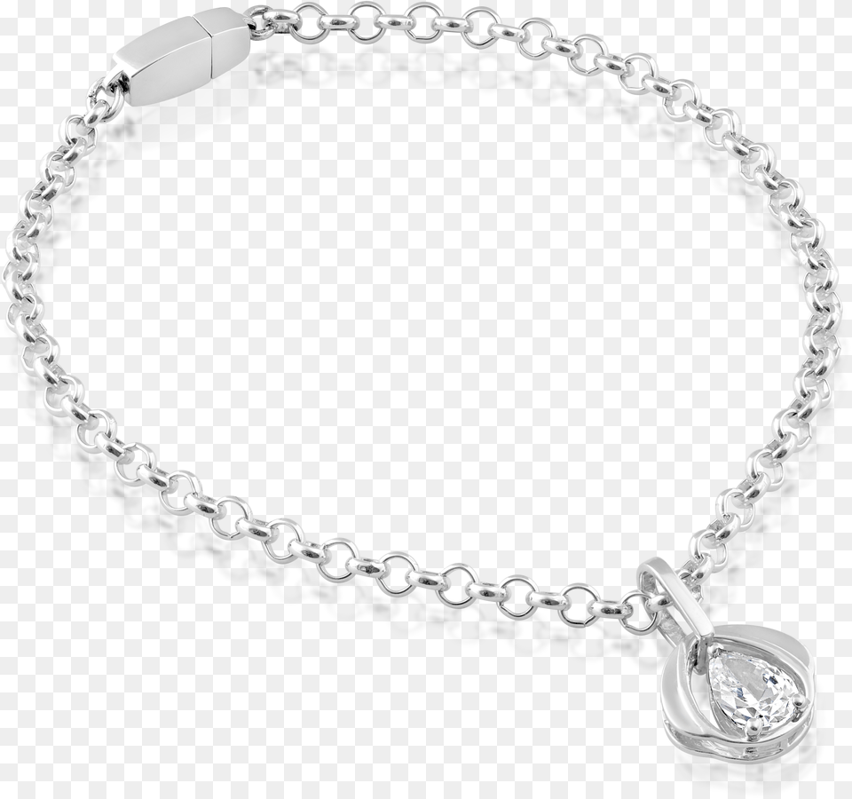 Sterling Silver Chain Bracelet With Blossom Pendant Bracelet, Accessories, Jewelry, Necklace Free Png