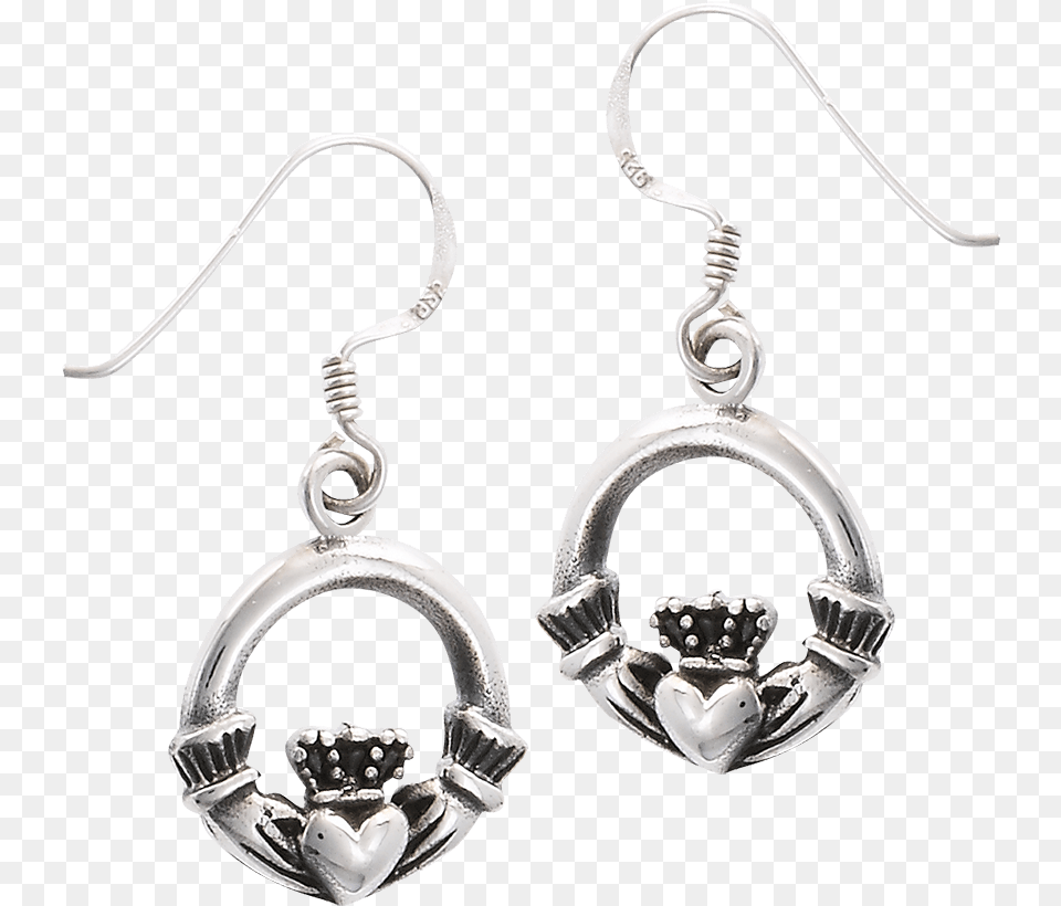 Sterling Silver Claddagh Circle Earrings Earrings, Accessories, Earring, Jewelry Free Png Download