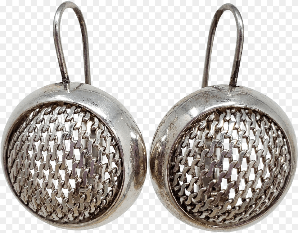 Sterling Silver Clip On Round Mesh Filigree Earrings Earrings, Accessories, Earring, Jewelry Free Transparent Png