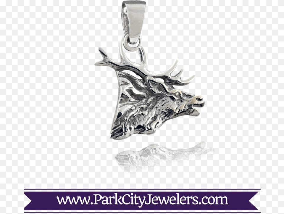 Sterling Silver Elk Head Pendant Snowflake Necklace Gold Diamond, Accessories Free Transparent Png