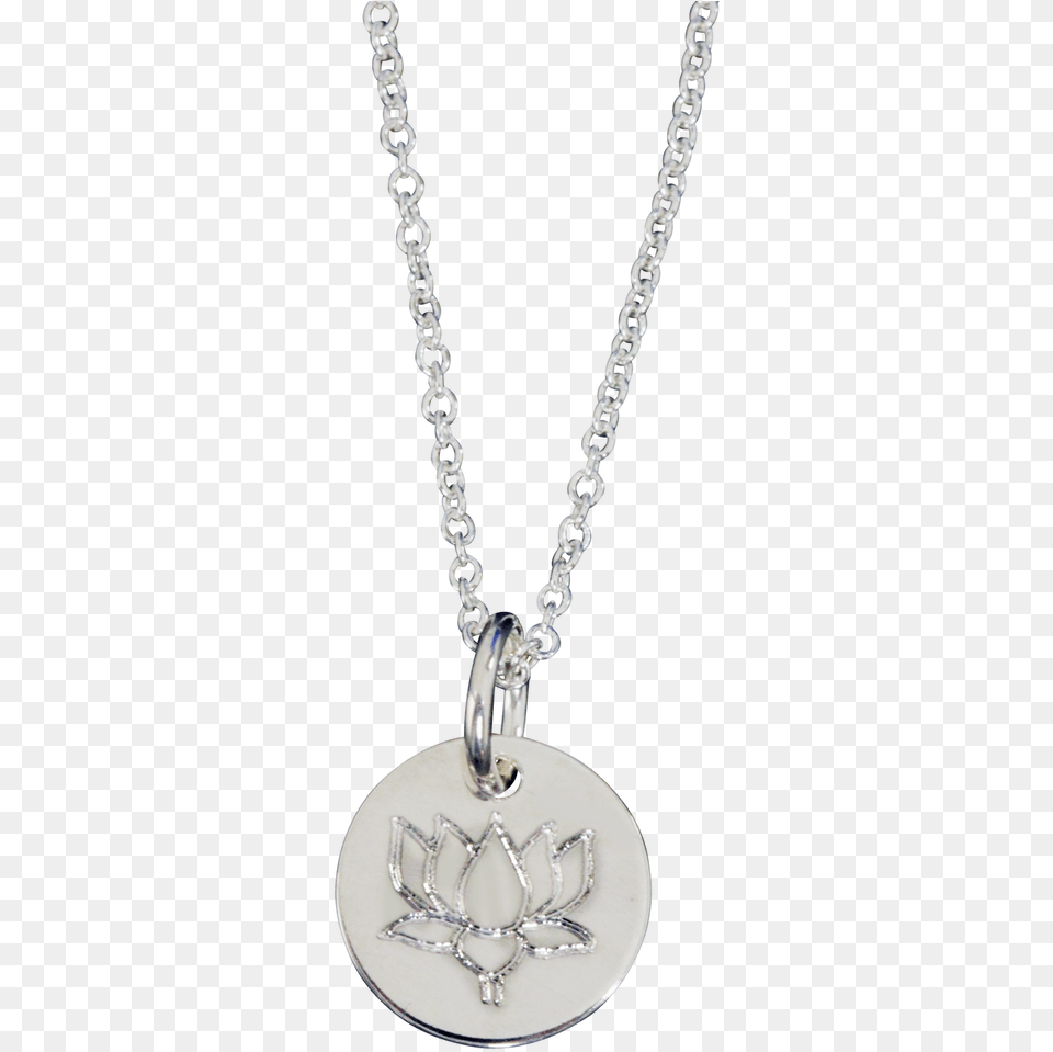 Sterling Silver Engraved Lotus Necklace Locket, Accessories, Jewelry, Pendant, Diamond Png Image