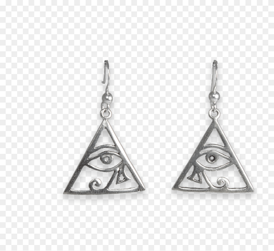 Sterling Silver Eye Of Horus Earrings Earrings, Accessories, Earring, Jewelry, Triangle Free Transparent Png