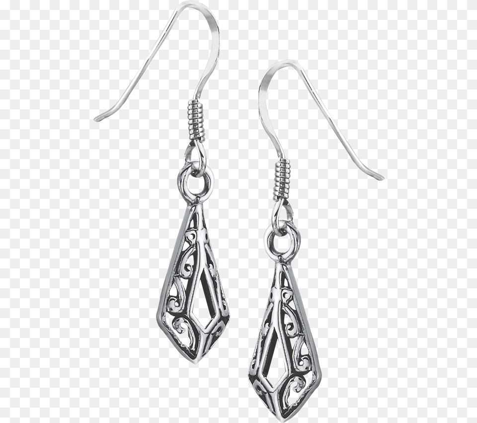 Sterling Silver Filigree Scrollwork Earrings Earrings, Accessories, Earring, Jewelry, Necklace Png