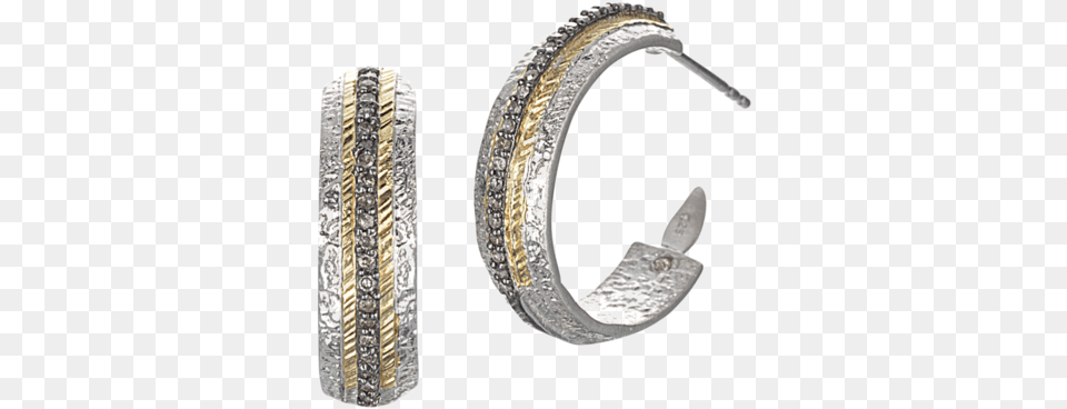 Sterling Silver Hoop Earrings With Diamonds Earrings, Accessories, Diamond, Earring, Gemstone Png