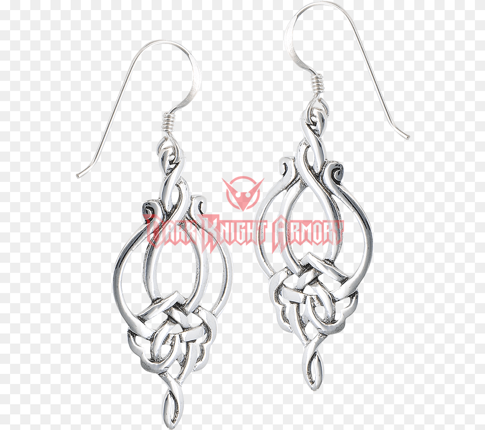 Sterling Silver Knotwork Rosebud Earrings, Accessories, Earring, Jewelry Png Image