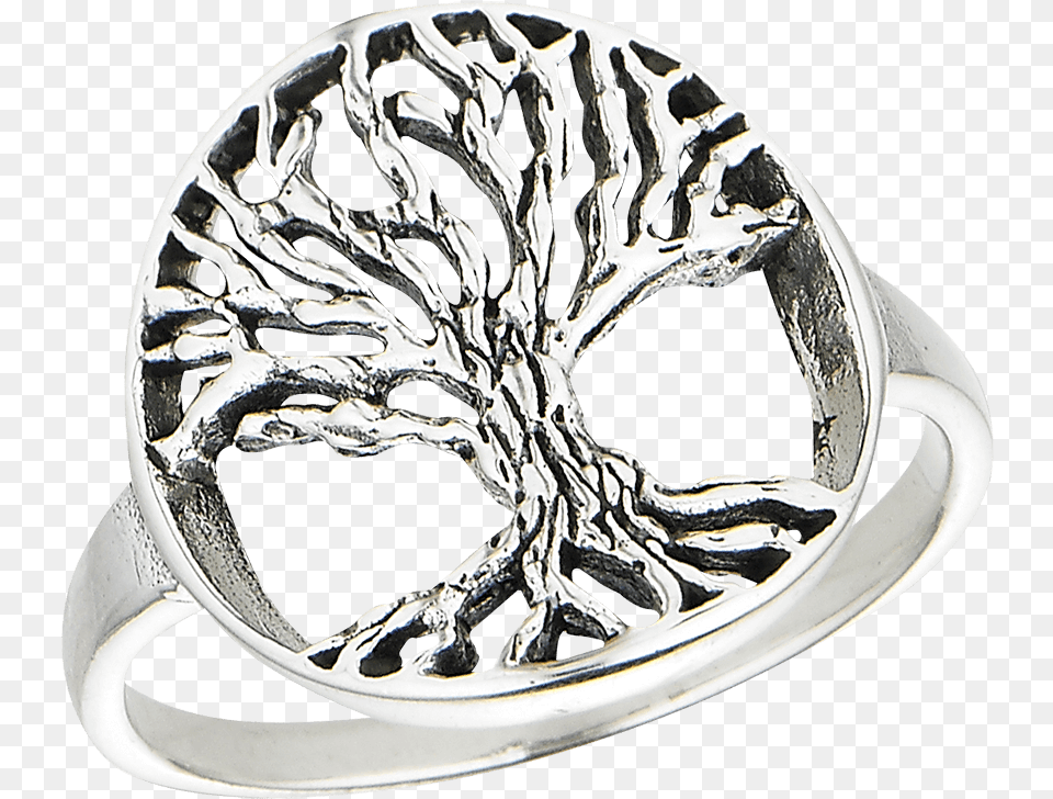 Sterling Silver Life Tree Ring Silver, Accessories, Jewelry Free Png
