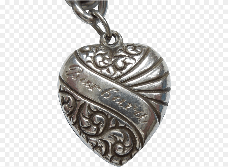 Sterling Silver Puffy Heart Charm Locket, Accessories, Pendant, Jewelry Png Image