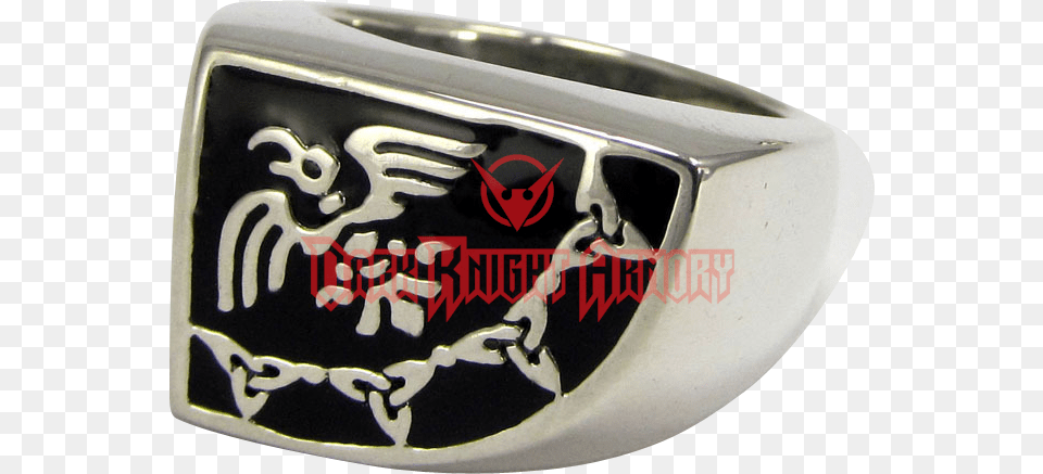 Sterling Silver Raven Banner Ring Skull, Accessories, Buckle, Jewelry Free Png Download