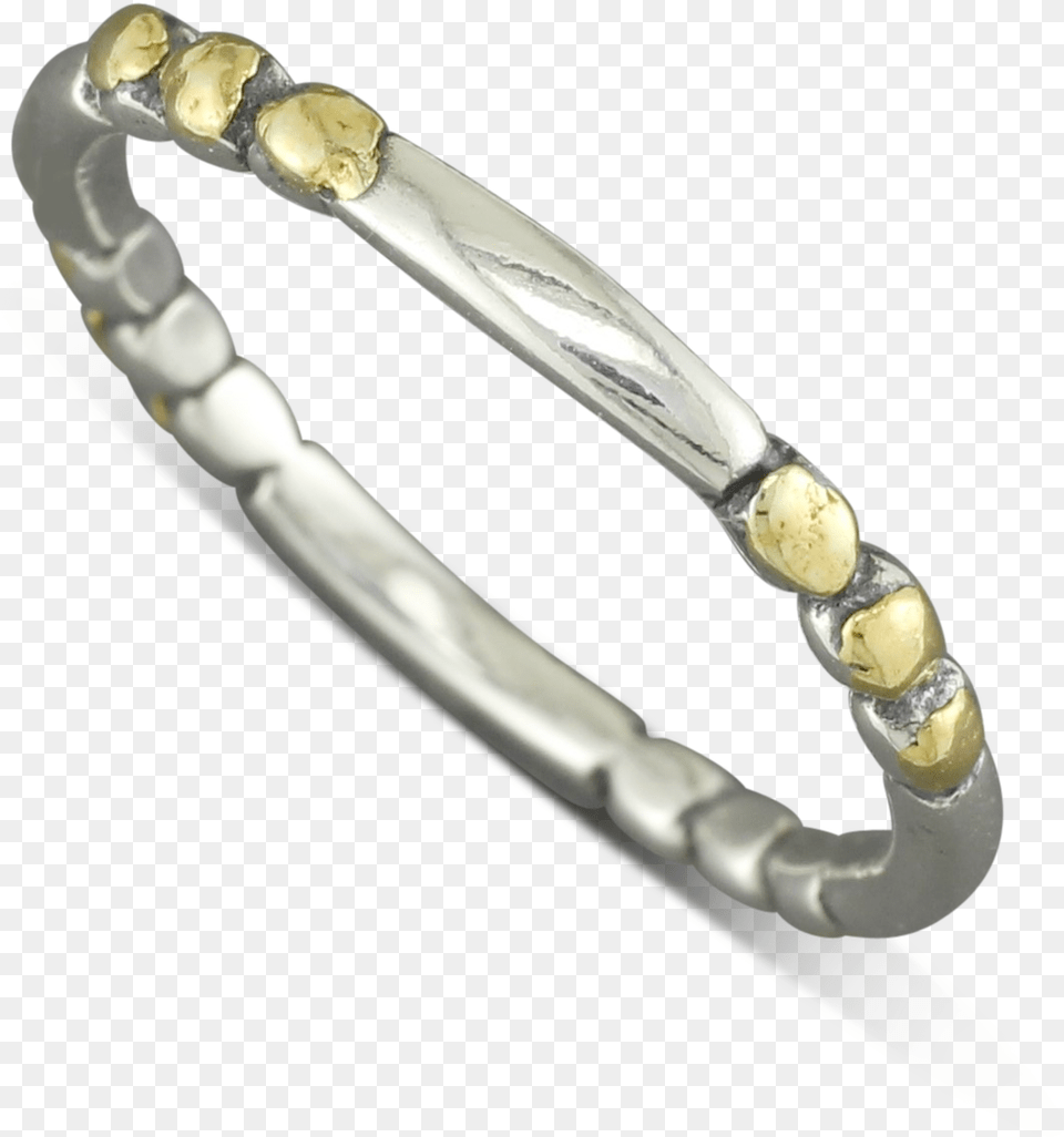 Sterling Silver Ring With Gold Nugget Dots Size 625 Bracelet, Accessories, Jewelry, Smoke Pipe Free Png Download