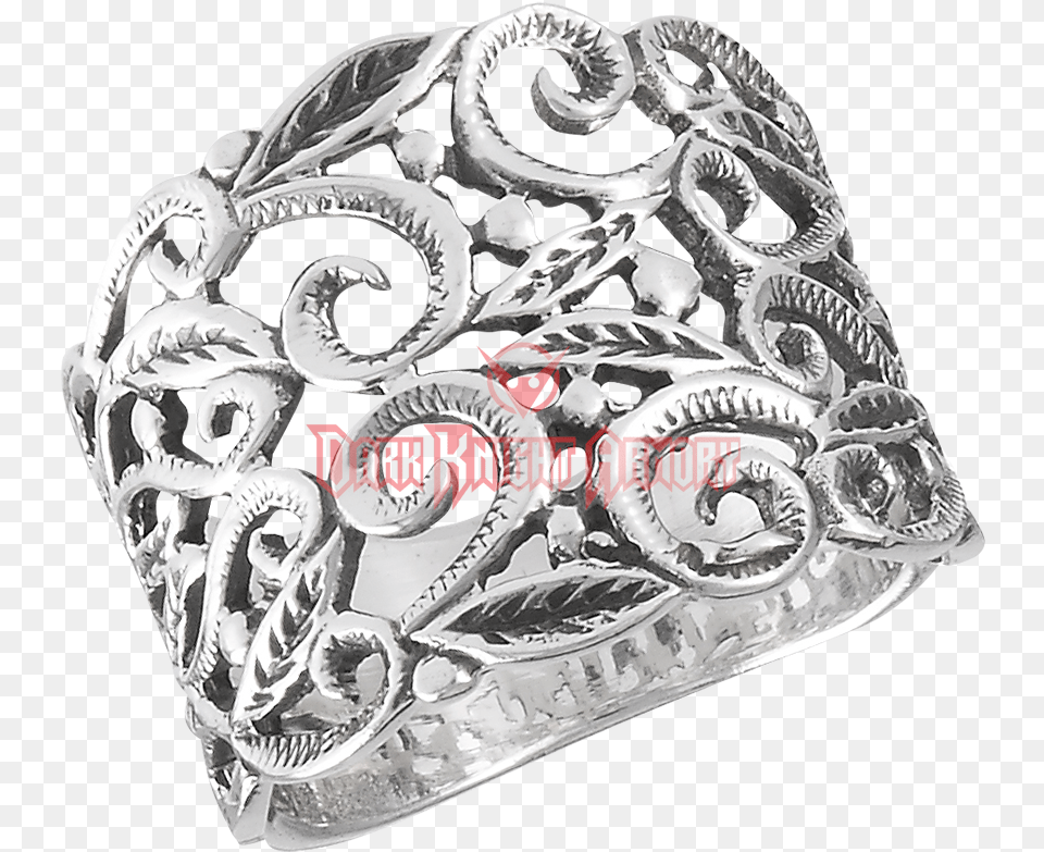 Sterling Silver Scrollwork Leaf Band Welman Sterling Silver Victorian Filigree Ring Size, Cuff, Accessories, Bracelet, Jewelry Free Transparent Png