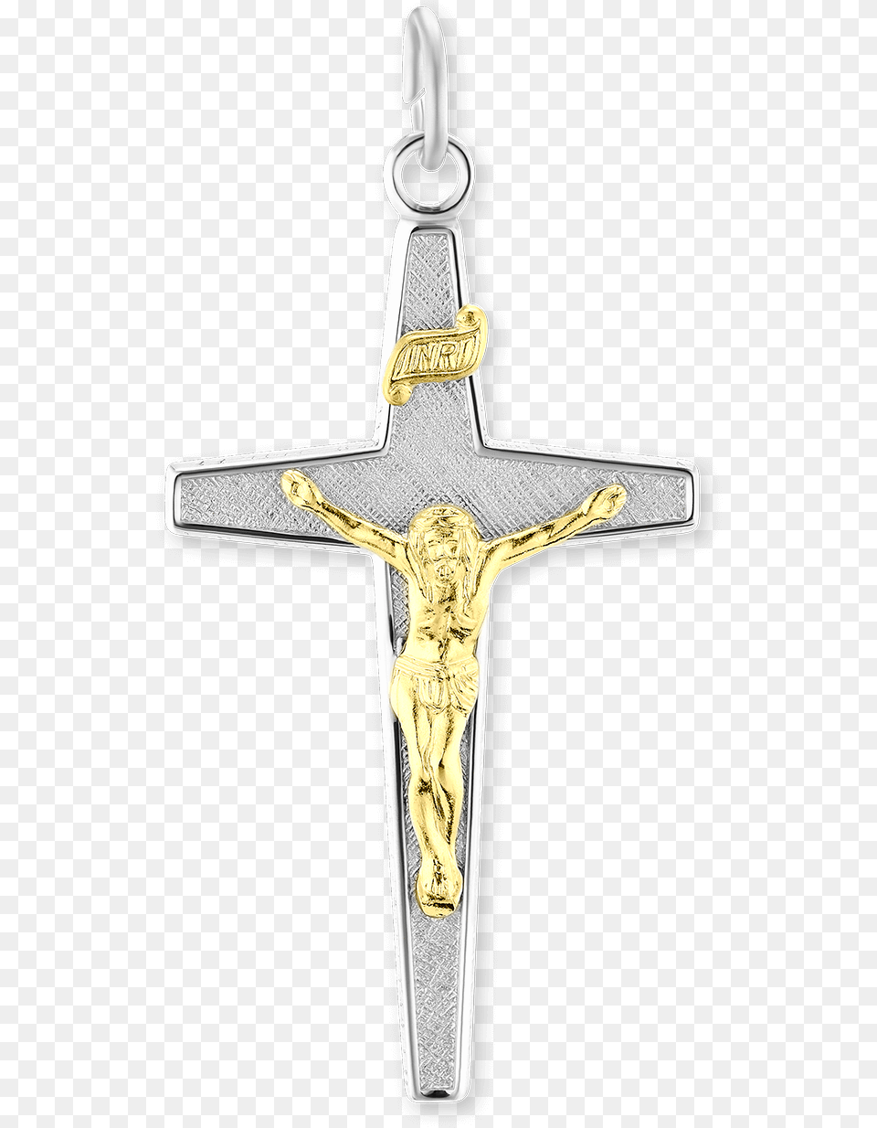 Sterling Silver Two Tone Crucifix, Cross, Symbol Free Png Download