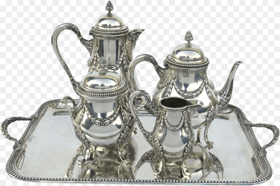 Sterling Tea Set Altieri Watches Silver Tea Set, Pottery, Jug, Cookware, Festival Png Image