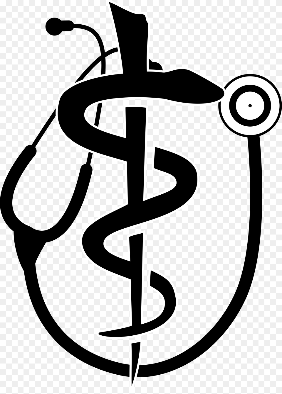 Stethoscope And Rod Of Asclepius, Spiral, Stencil, Cross, Symbol Png Image
