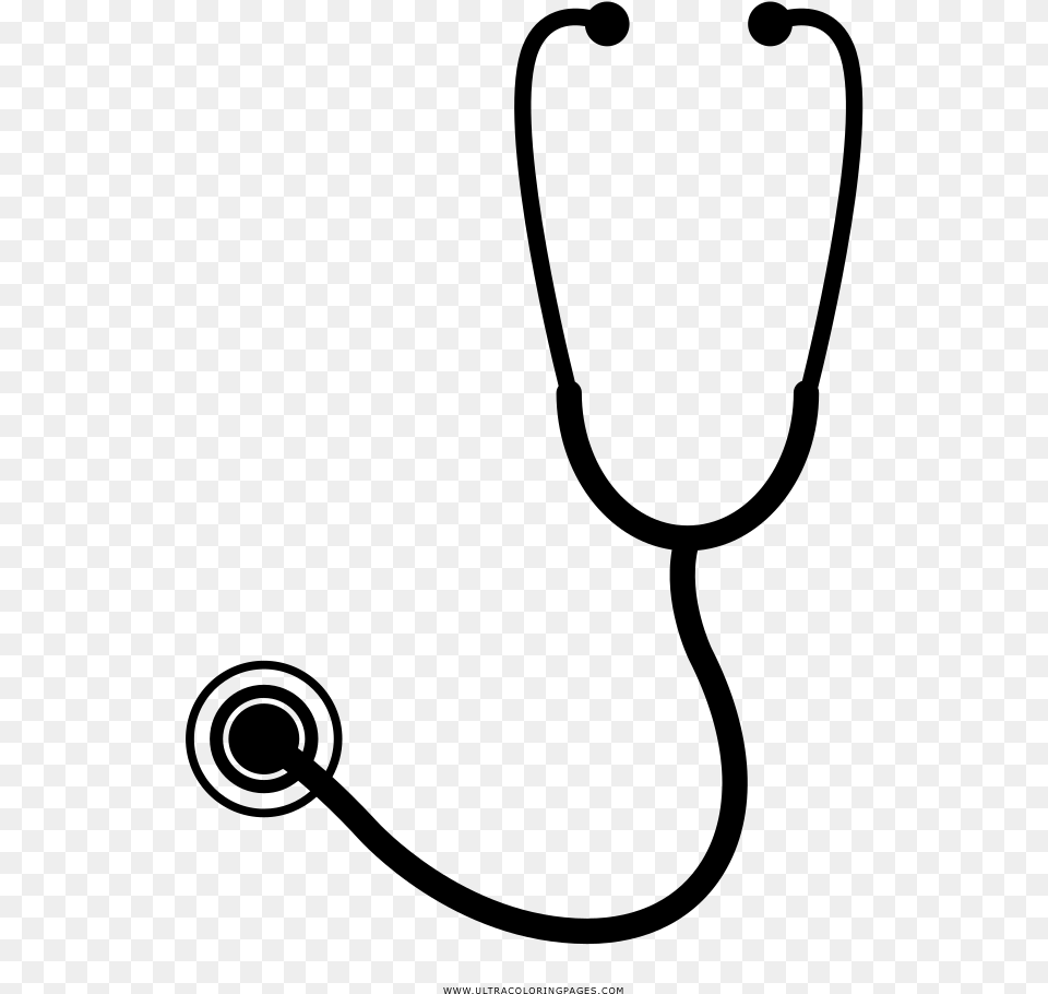 Stethoscope Coloring, Gray Free Transparent Png