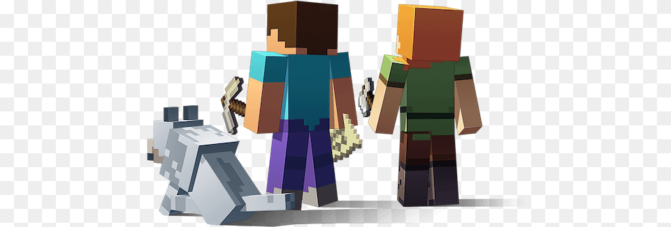Steve Alex And A Wolf Looking Into The Distance Minecraft Minecraft Animation, Box, Cardboard, Carton, Art Free Png