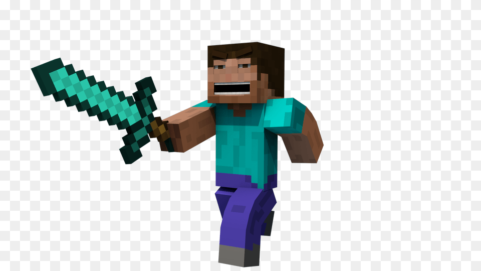 Steve And Diamond Sword Png