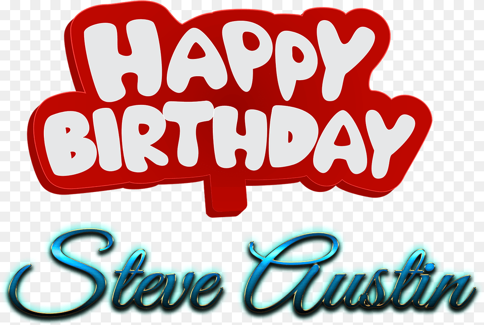 Steve Austin Happy Birthday Name Logo, Light, Text Png