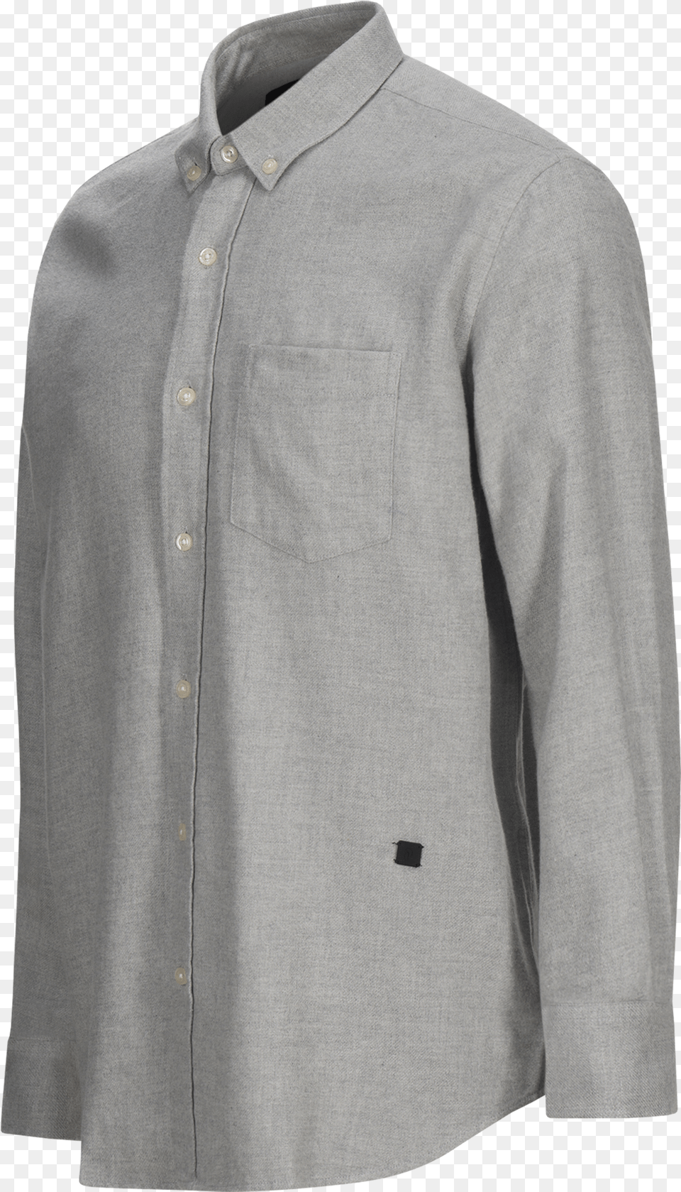 Steve Flannel Shirt Med Grey Mel Pocket, Clothing, Home Decor, Linen, Long Sleeve Png Image