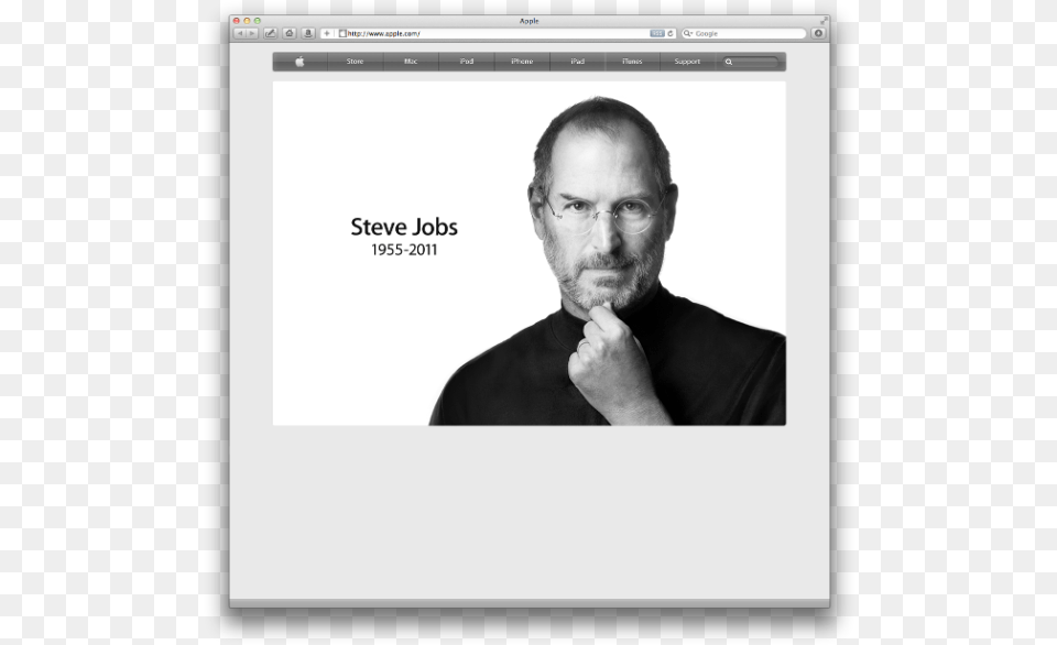 Steve Jobs On Apple Homepage Famous It Personalities Of Computer, Adult, Photography, Person, Man Free Png