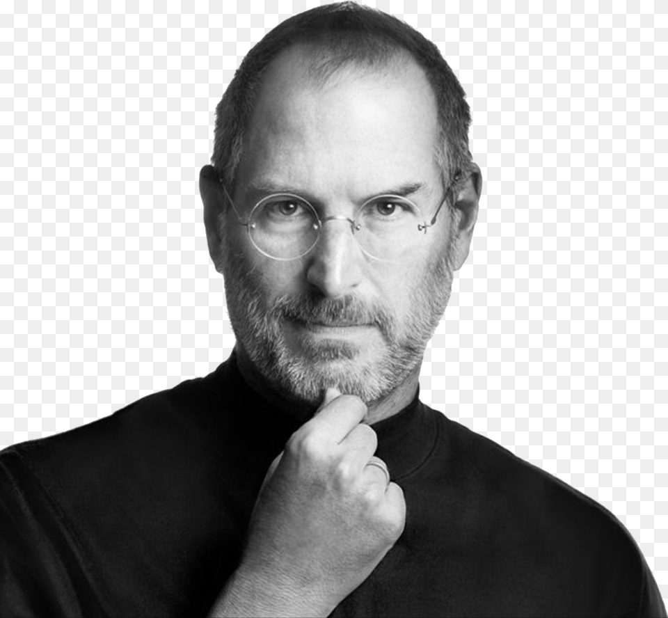 Steve Jobs Thinking Steve Jobs Royalty Free, Portrait, Adult, Beard, Photography Png Image
