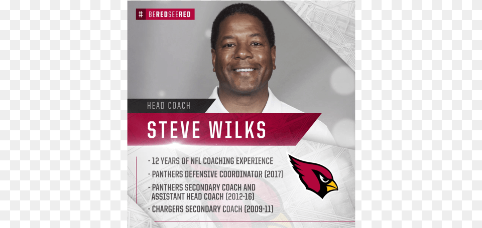 Steve Wilks Bio Red Sea Review Arizona Cardinals, Advertisement, Poster, Adult, Male Free Png