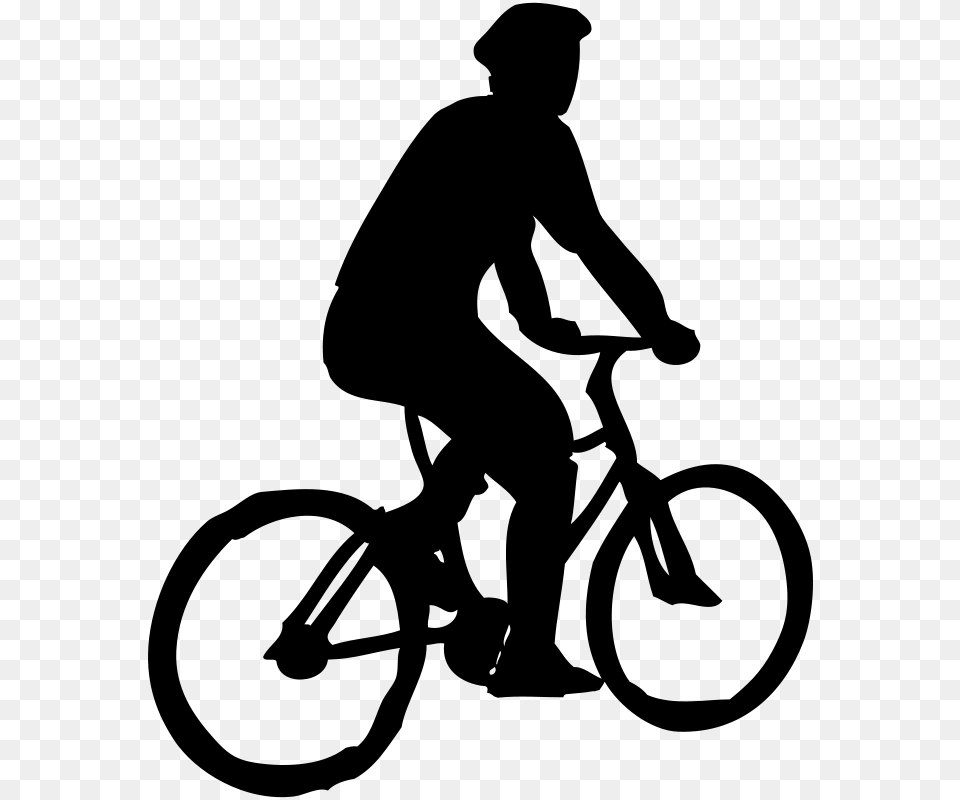 Stevelambert Bicyclist Sillouette, Gray Free Png
